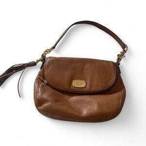 Michael Kors Tan Leather Shoulder Bag with Gold Accents